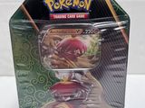 pokemon trading card box with a red and yellow pokemon figure