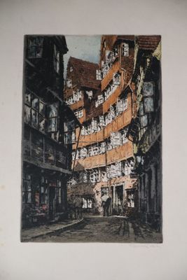 une photo d'une photo d'une rue dans une ville
