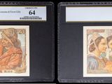 deux cartes sur lesquelles figurent respectivement une femme et un homme