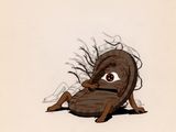 drawing of a bug with its head in the air with its eyes open
