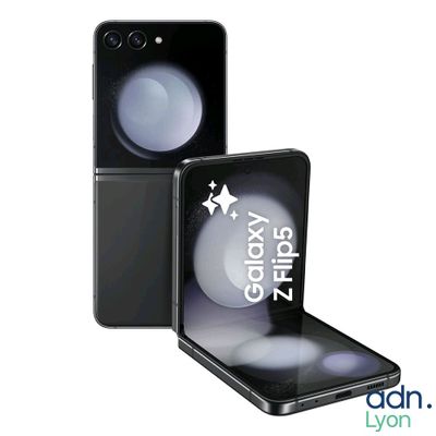 two galaxy z flips are next to each other on a white background