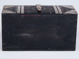 an old wooden box with a metal latch on the top