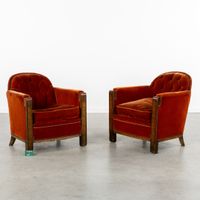 De Coene, paire de fauteuils Art déco recouverts de velours … (photo 2)