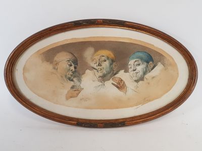 Armand HENRION (1875-1958) - Les Clowns - Lithographie signé…