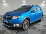 a picture of a bright blue dacia parked in a garage
