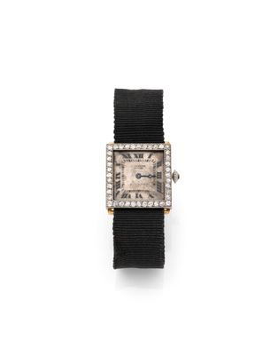 cartier a lady ' s diamond set 18ct gold wristwatch