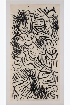 a black and white drawing of a group of people