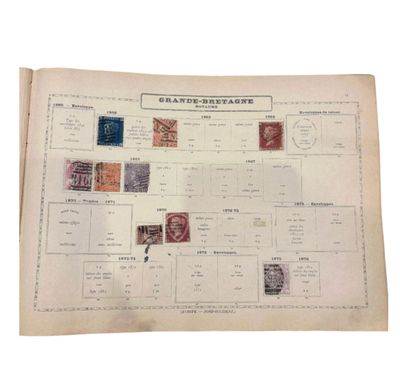 an old sheet of stamps with a picture of a man on it