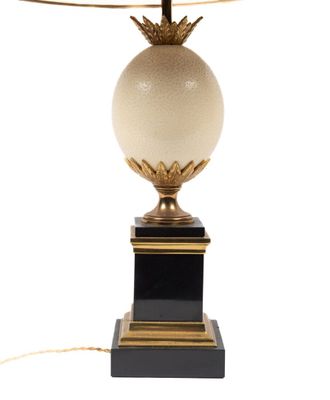 Lampe de salon en marbre noir, laiton, bronze doré, le fût f… - Photo 1