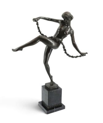 an image of a statue of a woman with a chain around her neck