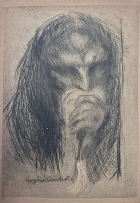an image of a drawing of a man with long hair and a beard