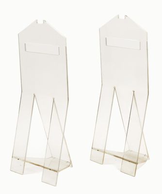 pair of clear acrylic bookends, 1970s