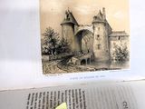 une vieille image représentant un château sur une page d'un livre