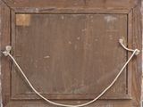 a picture of a wooden frame with a rope on it