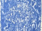 an image of a blue and white painting of a group of people