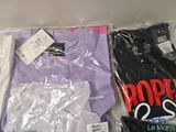 a pile of clothing in a plastic bag on a table