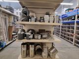 a shelf with many different items on it in a store