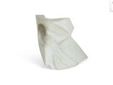 a white sculpture of a bird on a white background