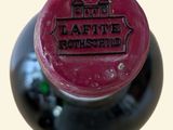 a close up of a wine bottle with a label on it