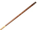 an old baseball bat with a wooden handle on a white background