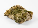 un rocher recouvert de mousse sur une surface blanche