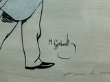 a drawing of a man in a suit and tie
