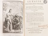 an old book with a picture of a woman holding a child
