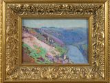 an image of a painting of a landscape in a gold frame