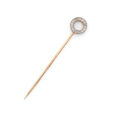 Epingle “Réversible” Diamants taille ancienne et rubis calib… - Photo 1