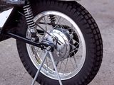 a motorcycle that is parked in the parking lot