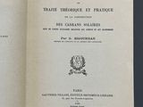 an open book with a black and white image on it