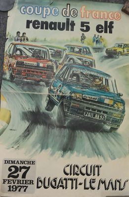 Coupe de France Renault 5 elf Affiche du Circuit Bugatti - L…