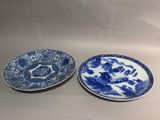 pair of chinese blue and white plates