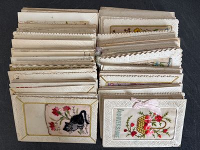 a lot of cards that are sitting on a table
