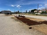 a lot of dirt and gravel in the middle of the road