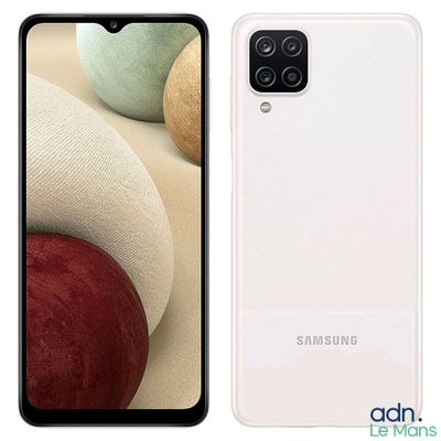 a close up of a white samsung galaxy s20 with a red apple