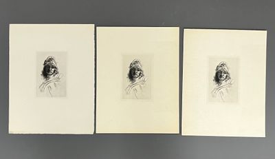 Auguste RODIN Buste de Bellone, 1883, pointe sèche, 15 x 10 …