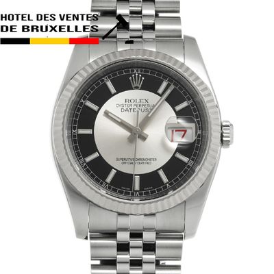 Montre Rolex Datejust pour homme, en acier inoxydable, cadran noir