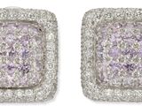 une paire de boucles d'oreilles en diamant et or blanc
