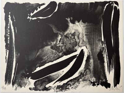 peinture en noir et blanc représentant un bateau sur un plan d'eau