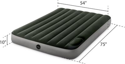 an inflatable air mattress with a built in pump