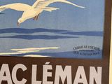 a poster of a seagull flying over the ocean