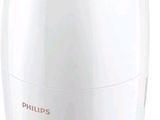 Le purificateur d'air Philips est blanc avec des finitions marron.