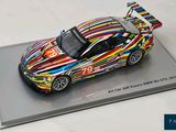 a close up of a model of a car on a display