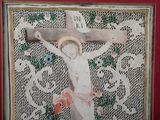 a picture of a painting of jesus on the cross