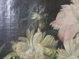 a painting of flowers in a vase on a table