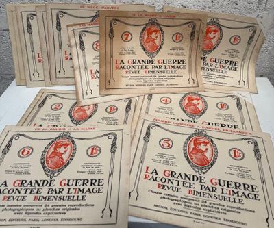 several old french posters of a woman and a man on a table