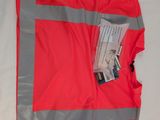an image of a red safety vest with reflective tape on it