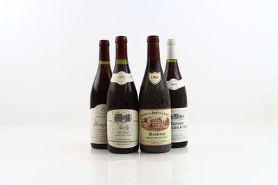 Réunion de 4 bouteilles de vin de Bourgogne divers, états co…