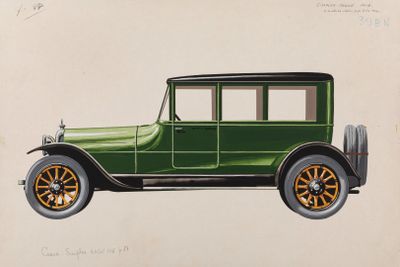 dessin d'une voiture verte sur fond blanc, avec un toit noir